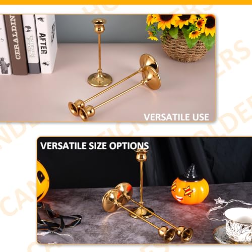 Taper Candle Holder Tall Vintage Metal Candlestick Holders Candle Stick Candelabra for Halloween Thanksgiving Christmas Holiday Wedding (6 Count)