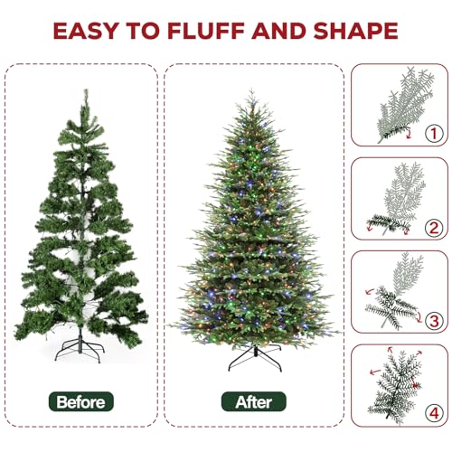 7.5 ft Prelit Christmas Tree with Realistic PE Foliage