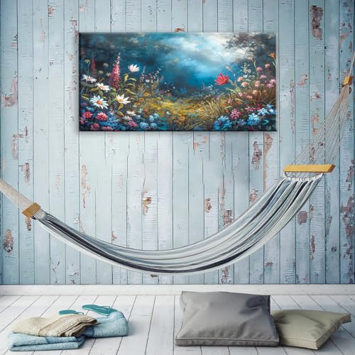 Beautiful Colorful Grassland in Forest Landscape Wall Art Decor Artwork for Bedroom