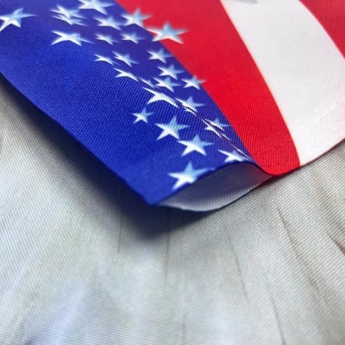 Garden Flag Stand with American Garden Flags Patriotic Stars and Eagle Yard Flag 12x18 Inch Holder Pole Stake Double Side for Outside with Clips and Stopper