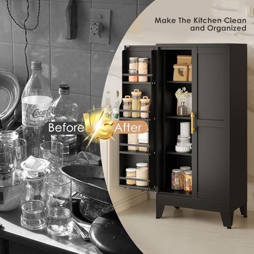 48" H Metal Kitchen Pantry Storage Cabinet