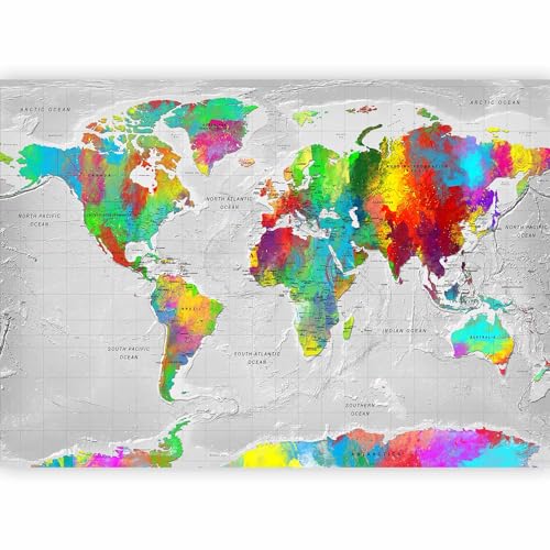 Wall Mural World Map 77x55 in (29.49 Sq Ft)