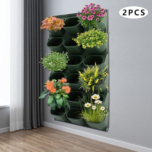 12Pieces 3 Pot Wall Planter Vertical Garden Plant Walls Wall Mounted Vertical Planter with Water