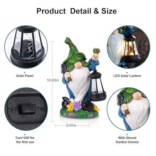 Solar Garden Gnome Statue