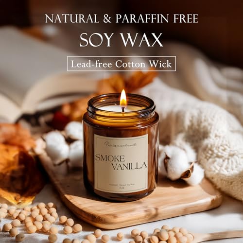 Somke Vanilla Scented Candle for Home (14 Ounce)