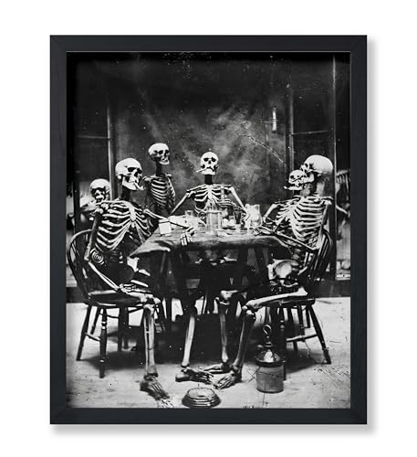 Vintage Skeletons Smoking Poster