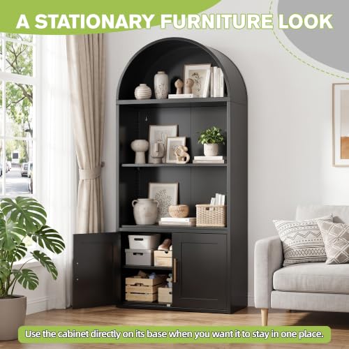 Metal Arched Storage Cabinet with Lockable Wheels