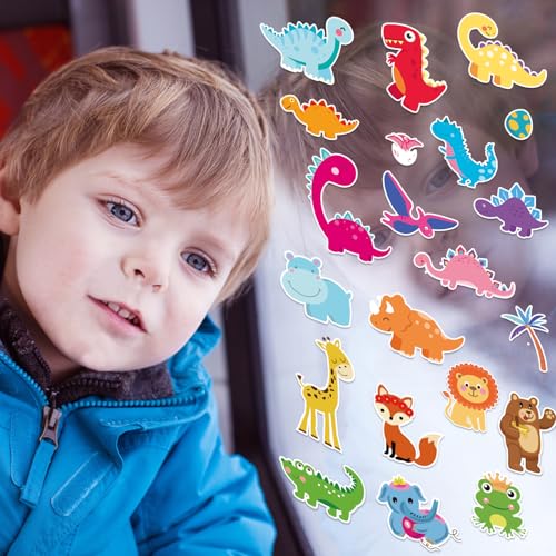Window Clings Stickers for Kids Window Gel Clings Decals Thick Gel Clings Toddlers and Adults Classroom Home Nursery Airplane Birthday Party Supplies