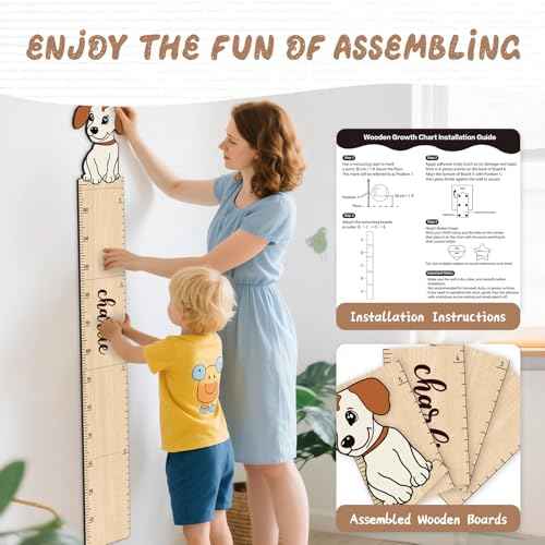 Custom Name Wood Height Chart for Kids Wall Measurement