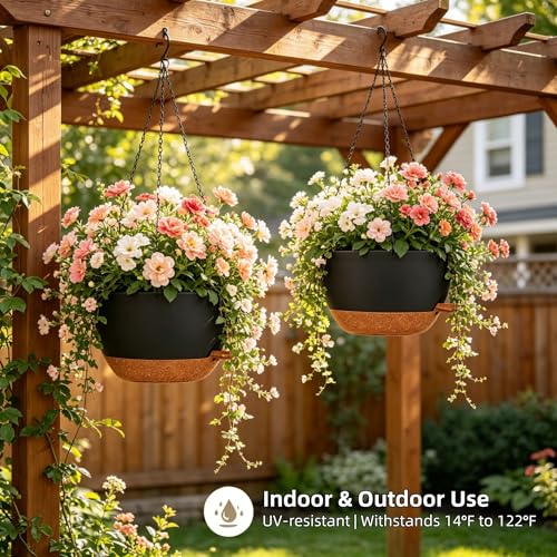 12" Self Watering Hanging Planters with Chains (2 Count)