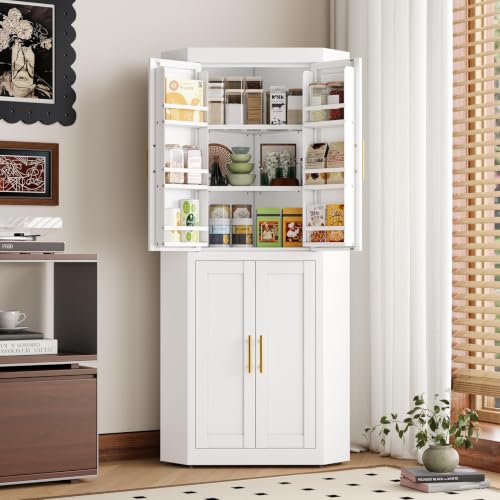 63" Metal Corner Kitchen Pantry Cabinet
