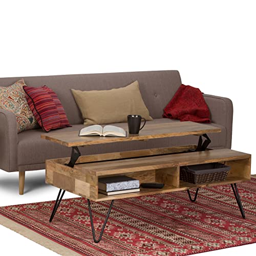 Lockhart 30" Wide Solid Mango Wood Drum Coffee Table in Natural