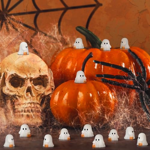 50 Pcs Halloween Mini Ghosts Figurines Resin Tiny Ghosts (50 Count)