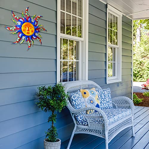 Sun Metal Wall Art Outdoor Decor Living Room Bedroom Porch Fence Garden