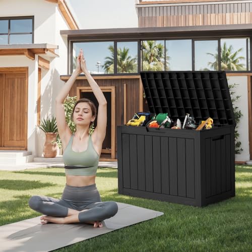45 Gal Waterproof Outdoor Storage Box Lockable Deck Box