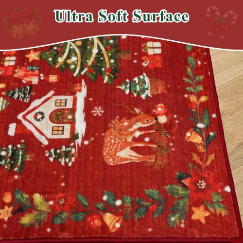 Washable Christmas Rug Runner 3x4