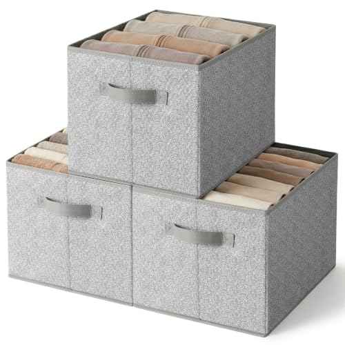 Closet Storage Bins with Handles (3 Count)