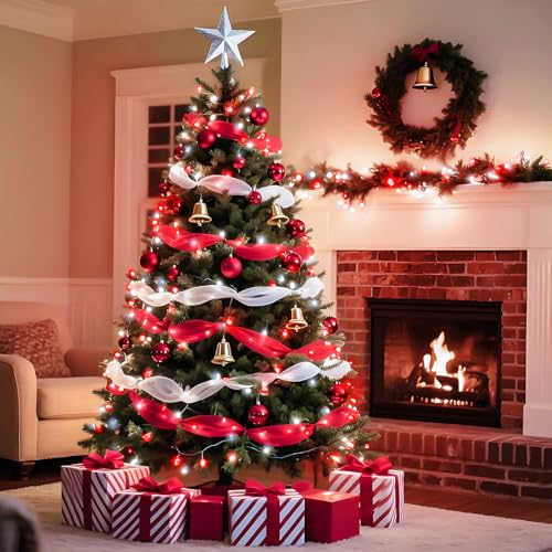 75.8FT 200 LED Extendable Red White Christmas String Lights Indoor Outdoor