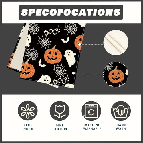 Halloween Ghost Pumpkin Table Runner for Table Decoration 13x72 Inch (6 Sq Ft)