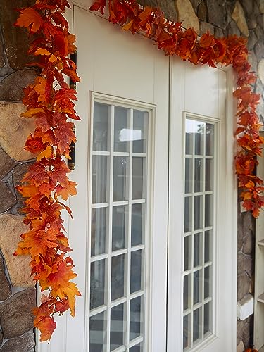 6PCS Orange Leaf Garland