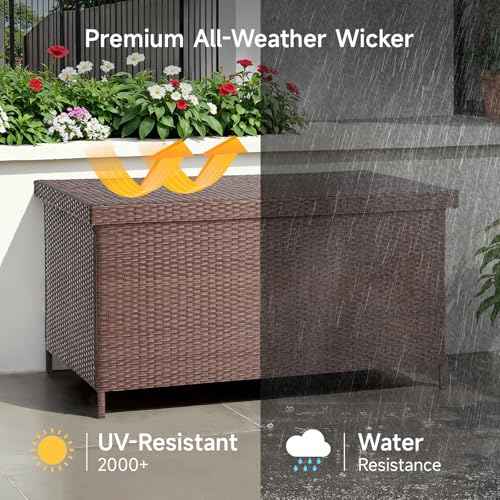 158 Gallon XL Wicker Deck Box