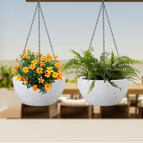 8 inch Hanging Planters for Small Indoor Outdoor Plants (2 Count)