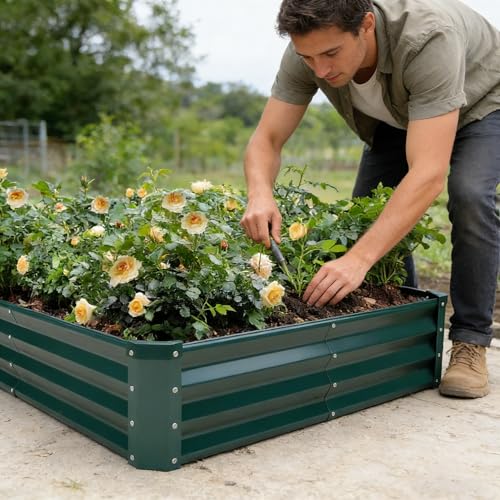 GARDMAX 8x4x1FT Galvanized Raised Garden Bed Kit