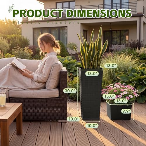 Resin 30'' Tall Planters (2 Count)