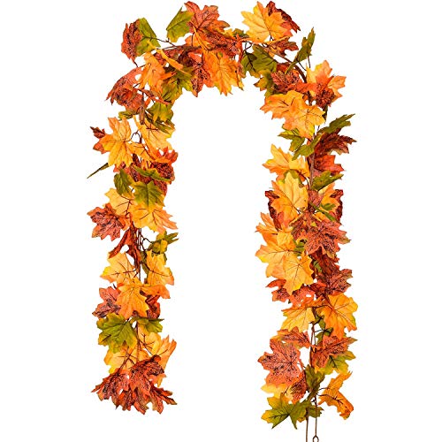 2 Pack Maple Leaves Fall Garland Clearance