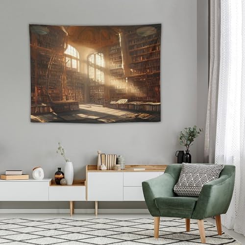 Retro Bookshelf Tapestry