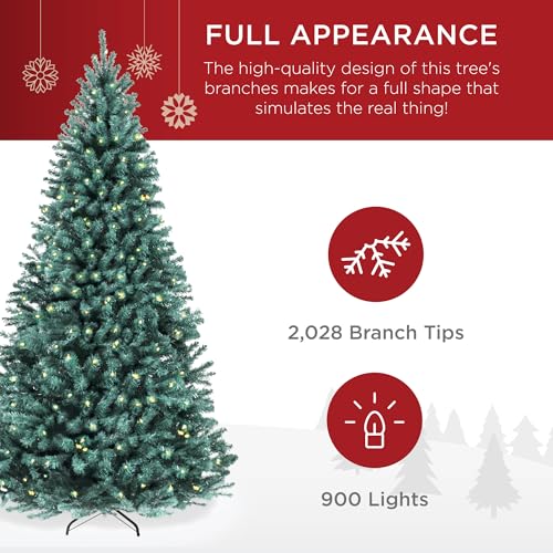 9ft Pre Lit Blue Spruce Christmas Tree