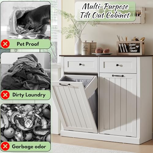 Double Tilt Out Laundry Hamper Cabinet