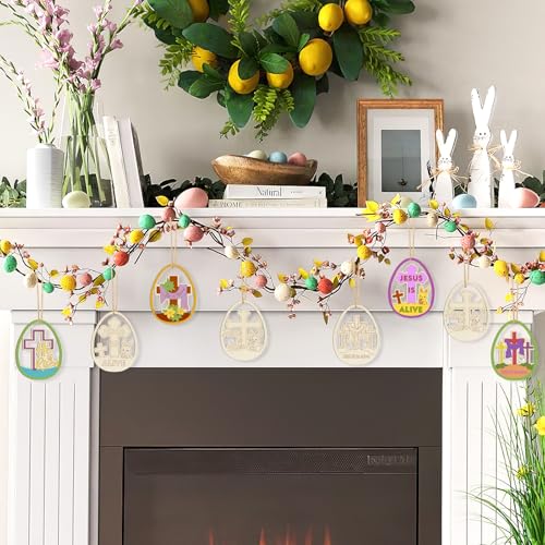 36PCS Wooden Easter Ornaments to Paint (36 Count)