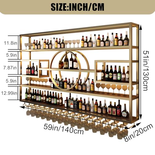 55.1in Large Wall Mounted Wine Rack