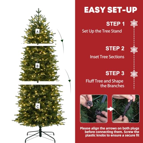 6 ft Prelit Pencil Christmas Tree with 300 Warm White LEDs