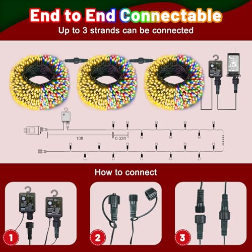 100FT 300 LED Color Changing Christmas Lights