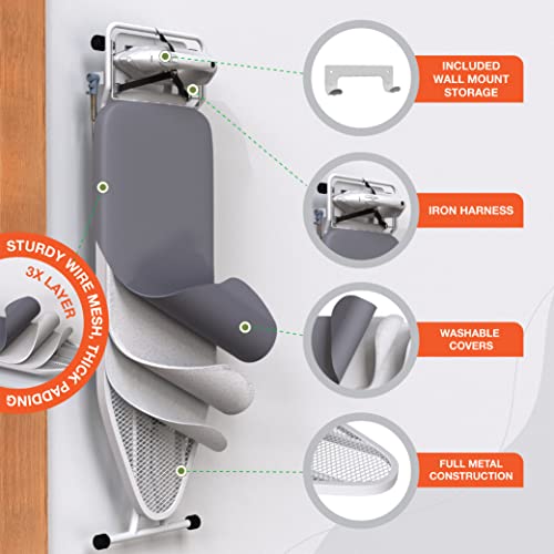 Ironing Board 57" x 15" Foldable with Wall Hanger