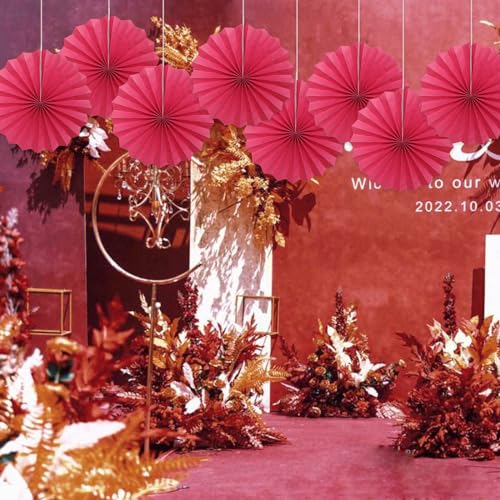 Red Party Decorations Red Paper Fans Hanging Decorations 12inch (30 Count)