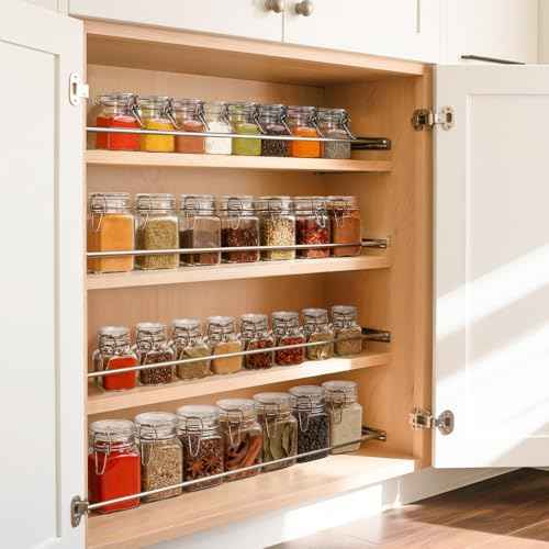 Square Glass Spice Jars 4 oz 12 Pack with Labels and Funnel Set (12 Count)