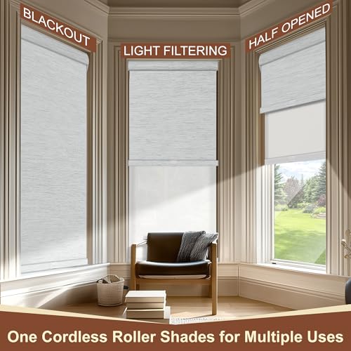 Cordless Dual Roller Shades.Jacquard Black White&White.39"W x 64"H
