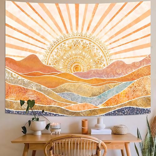 Bohemian Mandala Sunrise Wall Tapestry