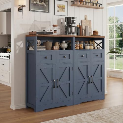 Farmhouse Storage Cabinet Set of 2 (2 Count)