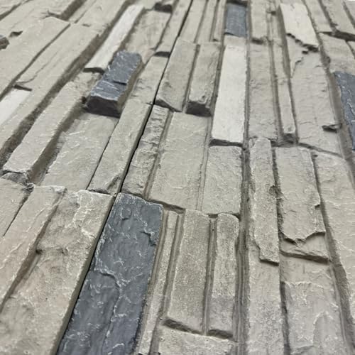 Distinct 6 Pack Faux Stone Wall Panel 48 in x 13 in x 2 in Stacked Stone High Density Polyurethane Wall Siding Panels 24 sq ft (24 Sq Ft)