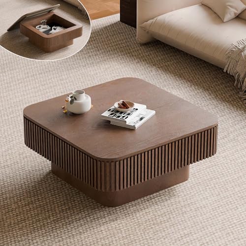 Square Small Coffee Table with Storage