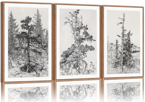 Vintage Tree Framed Wall Art Set (3 Count)