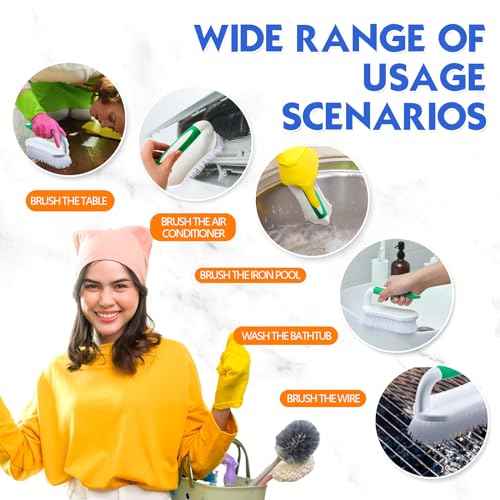 12 Pcs Scrub Brush Bulk for Cleaning with Handle