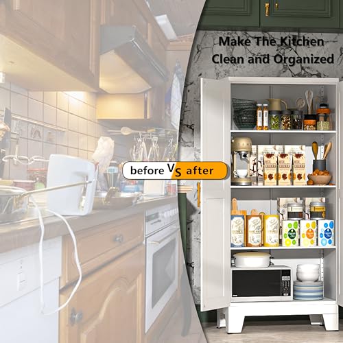 White Metal Kitchen Storage Cabinet