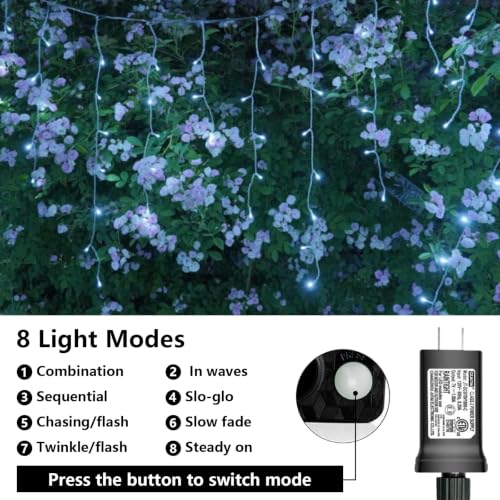 Icicle Lights for Outside (33 Foot)