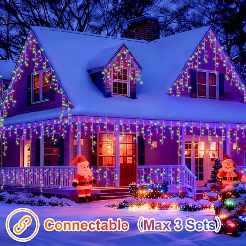 33ft 400 LED Icicle Christmas Lights Outdoor Waterproof (33 Foot)
