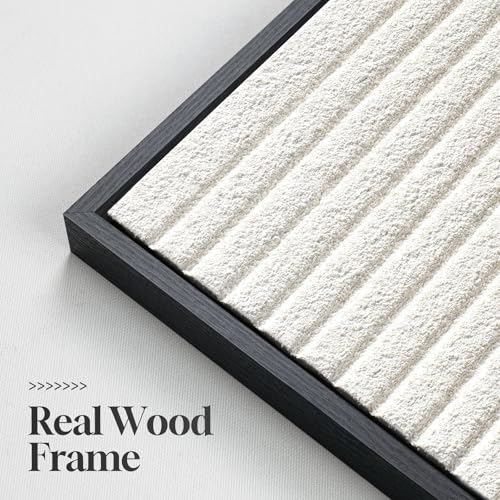 Large 3D Textured Modern White Abstract Wall Art for Living Room (3 Count)